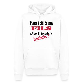 Mon fils la perfection 111 - Männer Premium Bio Hoodie - Weiß - Vorne - Nico (187cm)