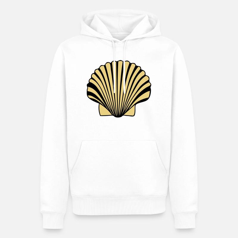 coquille saint jaques coquillage de Compostelle - Sweat à capuche Premium bio Homme - blanc