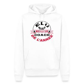 Elu meilleur coach de l'année - Sweat à capuche Premium bio Homme - blanc - Devant - Nico (187cm)