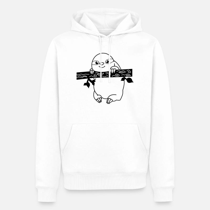 faultier_01 - Sweat à capuche Premium bio Homme - blanc