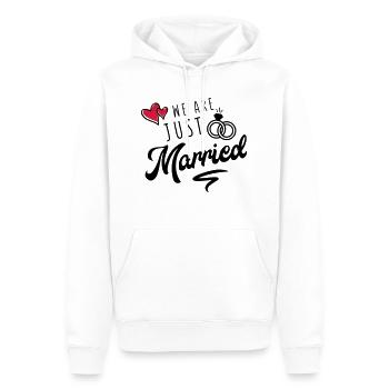 we are just married - Männer Premium Bio Hoodie - Weiß - Vorne - Nico (187cm)