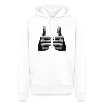 bravo bien - Sweat à capuche Premium bio Homme - blanc - Devant - Nico (187cm)