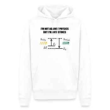 Physics Joke: Anti-Stokes Shift - Men’s Premium Organic Hoodie - white - Front - Nico (187cm)