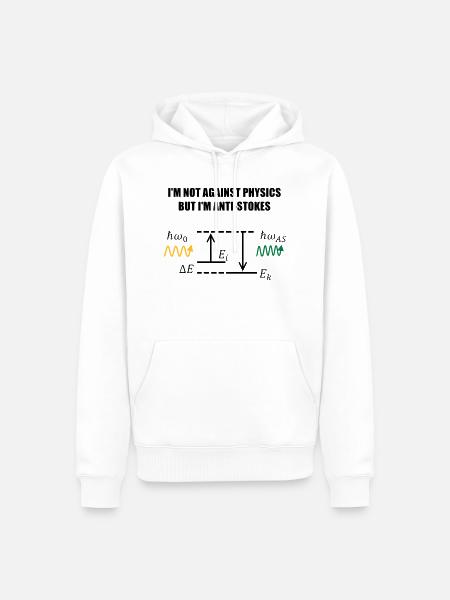 Physics Joke: Anti-Stokes Shift - Men’s Premium Organic Hoodie - white