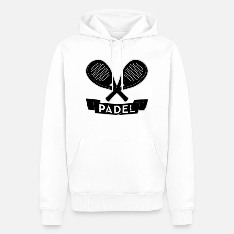 Padel Logo - Männer Premium Bio Hoodie - Weiß