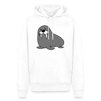 seehund - Männer Premium Bio Hoodie - Weiß - Vorne - Nico (187cm)