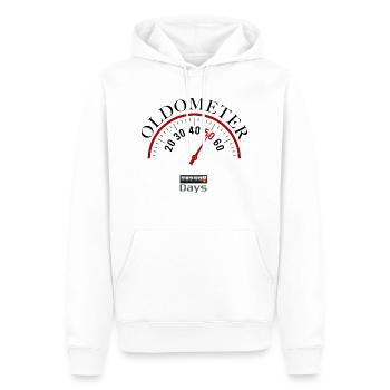 Oldomètre du 50e anniversaire - Sweat à capuche Premium bio Homme - blanc - Devant - Nico (187cm)