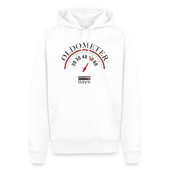 Oldometer 58e anniversaire - Sweat à capuche Premium bio Homme - blanc - Devant - Nico (187cm)