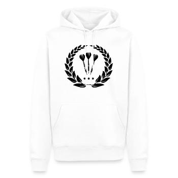 Kranz Dart - Männer Premium Bio Hoodie - Weiß - Vorne - Nico (187cm)