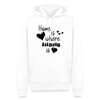 Zuhause in Leipzig - Home is where Leipzig is - Männer Premium Bio Hoodie - Weiß - Vorne - Nico (187cm)