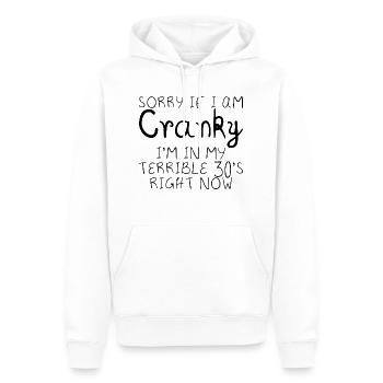 Sorry If I Am Cranky, I'm In My Terrible 30s Now16 - Men’s Premium Organic Hoodie - white - Front - Nico (187cm)