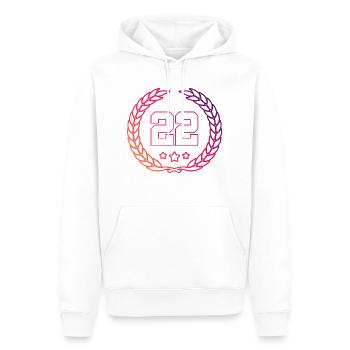 Couronne de 22 chiffres - Sweat à capuche Premium bio Homme - blanc - Devant - Nico (187cm)