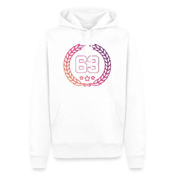 63 Couronne numérique - Sweat à capuche Premium bio Homme - blanc - Devant - Nico (187cm)