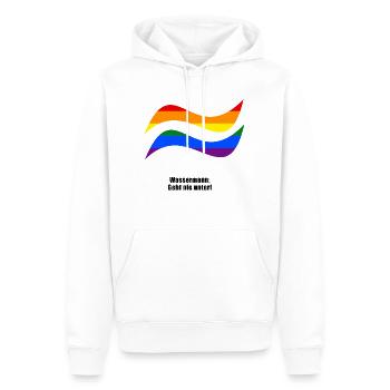 Sternzeichen Wassermann Pride Design - Männer Premium Bio Hoodie - Weiß - Vorne - Nico (187cm)