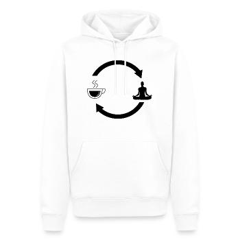Kaffee laden Pfeile und Yoga - - Männer Premium Bio Hoodie - Weiß - Vorne - Nico (187cm)