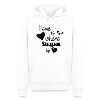 Zuhause in Siegen - Home is where Siegen is - Männer Premium Bio Hoodie - Weiß - Vorne - Nico (187cm)