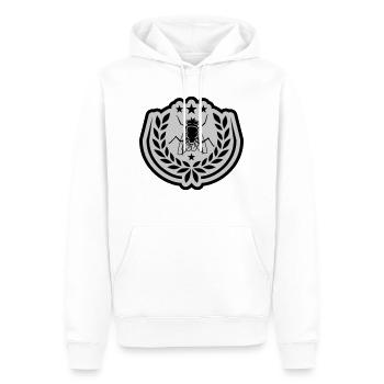 Design Stubenfliege Sterne Lorbeerkranz - Männer Premium Bio Hoodie - Weiß - Vorne - Nico (187cm)