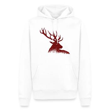 Deer - Men’s Premium Organic Hoodie - white - Front - Nico (187cm)