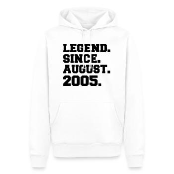 Né en août - Sweat à capuche Premium bio Homme - blanc - Devant - Nico (187cm)