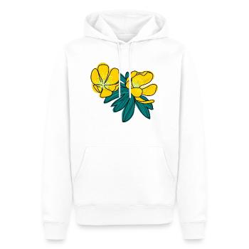 Aconit d’hiver - Sweat à capuche Premium bio Homme - blanc - Devant - Nico (187cm)