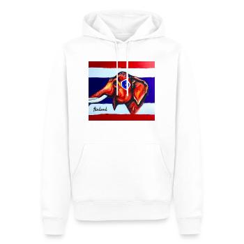 Thai Elefant - Männer Premium Bio Hoodie - Weiß - Vorne - Nico (187cm)