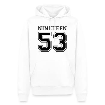 1953 - Männer Premium Bio Hoodie - Weiß - Vorne - Nico (187cm)