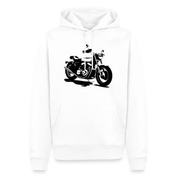 KLASSISCHES MOTORRAD - Männer Premium Bio Hoodie - Weiß - Vorne - Nico (187cm)