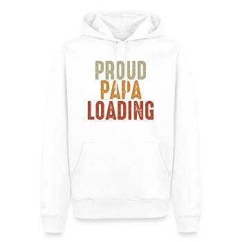 Proud Papa loading Väter Vatertag - Männer Premium Bio Hoodie - Weiß - Vorne - Nico (187cm)