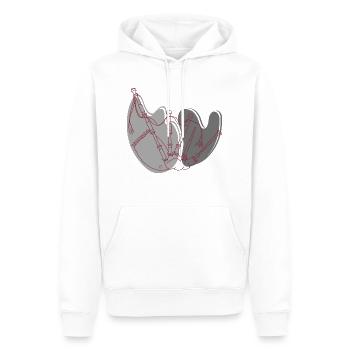 "Dudelsack", Boho Line Art Design, Serie "Music" - Männer Premium Bio Hoodie - Weiß - Vorne - Nico (187cm)
