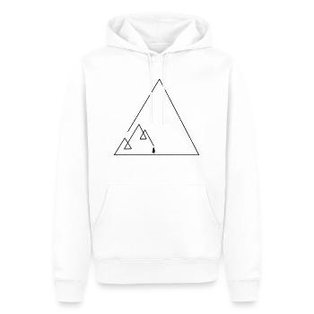 Geometric mountains with trees 🌲 - Men’s Premium Organic Hoodie - white - Front - Nico (187cm)