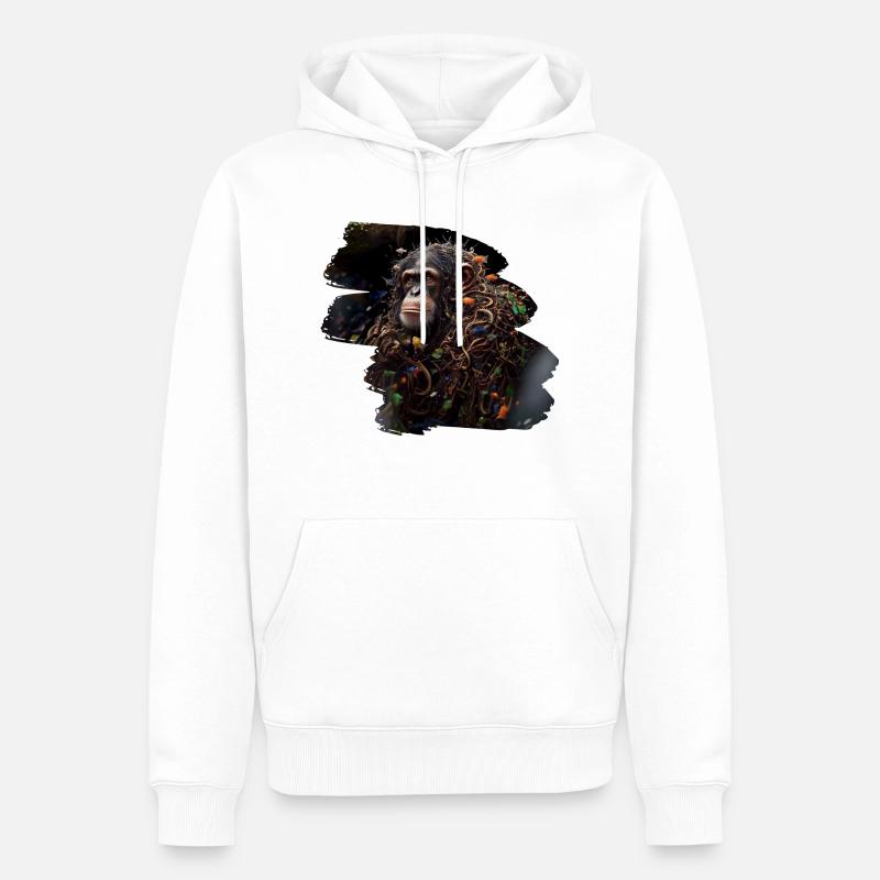 Abstraktes Bild eines Affen - Männer Premium Bio Hoodie - Weiß
