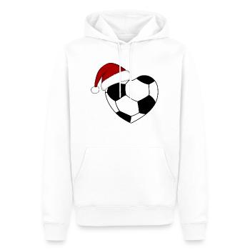 Coeur de football de Noël - Sweat à capuche Premium bio Homme - blanc - Devant - Nico (187cm)