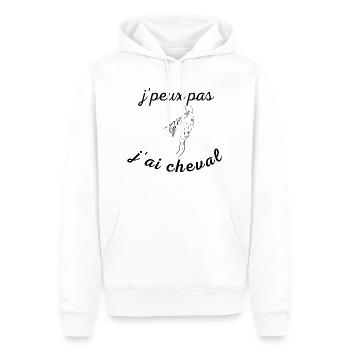 j'peux pas j'ai cheval - Sweat à capuche Premium bio Homme - blanc - Devant - Nico (187cm)