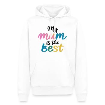 Meine Mama ist die Beste - Männer Premium Bio Hoodie - Weiß - Vorne - Nico (187cm)
