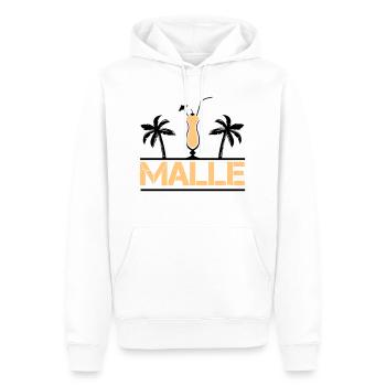 malle - Sweat à capuche Premium bio Homme - blanc - Devant - Nico (187cm)