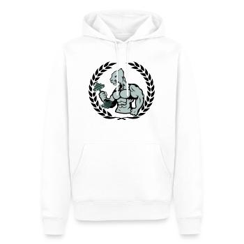 bodybuilder jaguar - Männer Premium Bio Hoodie - Weiß - Vorne - Nico (187cm)