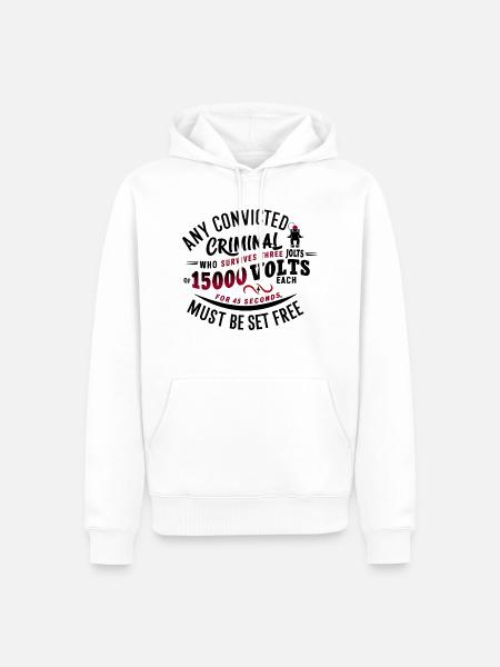 Electric Justice: Freiheit oder Schicksal? - Männer Premium Bio Hoodie - Weiß