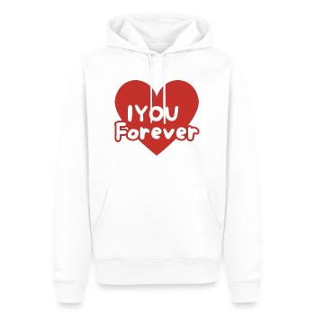 Ich liebe dich für immer - Männer Premium Bio Hoodie - Weiß - Vorne - Nico (187cm)