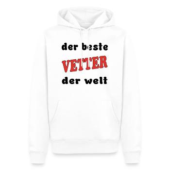 Der beste VETTER COUSIN der welt - Sweat à capuche Premium bio Homme - blanc - Devant - Nico (187cm)