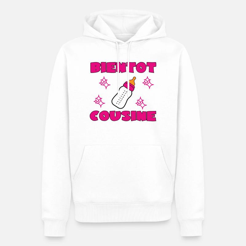 BALD EIN COUSIN - Männer Premium Bio Hoodie - Weiß