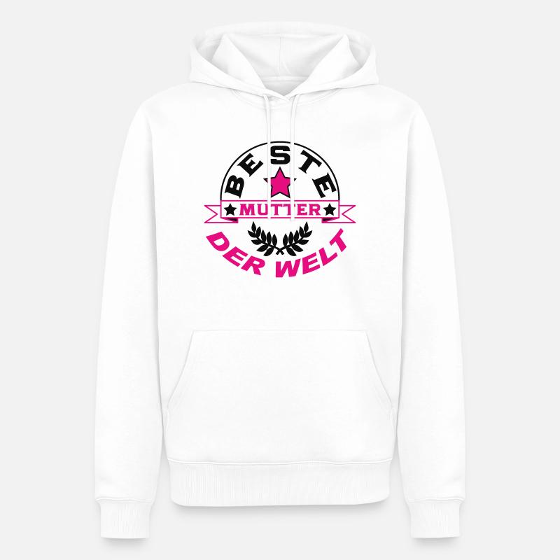 BESTE MUTTER DER WELT - Männer Premium Bio Hoodie - Weiß