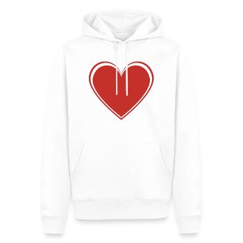 Coeur rouge pour déclarer son amour - Sweat à capuche Premium bio Homme - blanc - Devant - Nico (187cm)