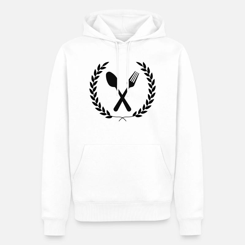 logo pro chef cuosinier - Sweat à capuche Premium bio Homme - blanc