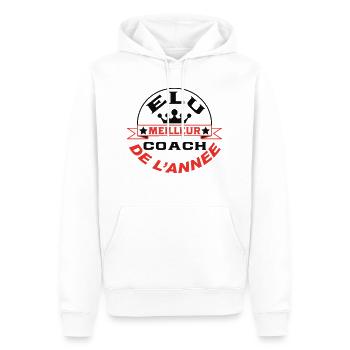 Elu meilleur COACH de l'année - Sweat à capuche Premium bio Homme - blanc - Devant - Nico (187cm)
