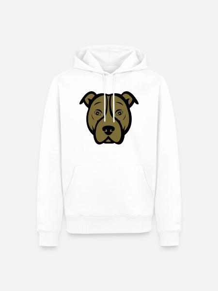 Chien - Sweat à capuche Premium bio Homme - blanc
