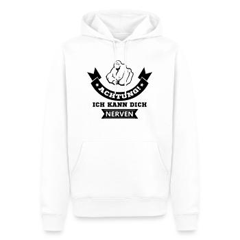 Je peux t’énerver - Sweat à capuche Premium bio Homme - blanc - Devant - Nico (187cm)