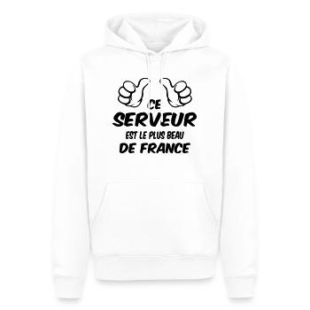 MEILLEUR SERVEUR - Sweat à capuche Premium bio Homme - blanc - Devant - Nico (187cm)