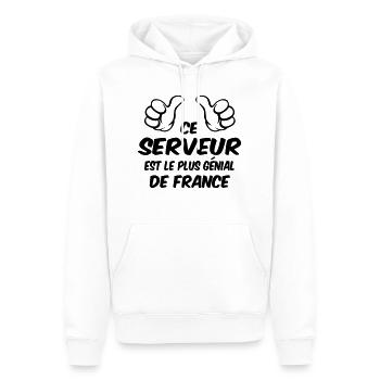 MEILLEUR SERVEUR - Sweat à capuche Premium bio Homme - blanc - Devant - Nico (187cm)