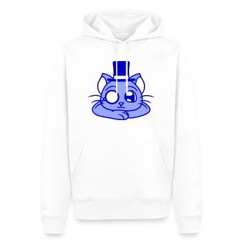 Sir Cat Gentleman Chapeau haut de forme Monocle Rich Gentleman - Sweat à capuche Premium bio Homme - blanc - Devant - Nico (187cm)