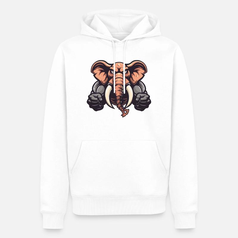 Elefant Tier Comic - Männer Premium Bio Hoodie - Weiß